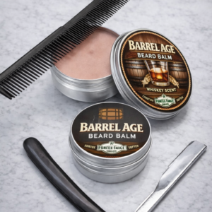 Barrel Aged Beard Balm for Men – Bourbon, Smoked Oak & Spice (2 oz)