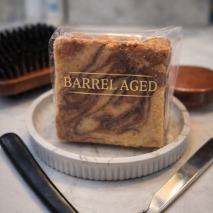 Barrel Aged Tallow Soap for Men – Bourbon, Smoked Oak & Spice (Cold-Process) 4 oz