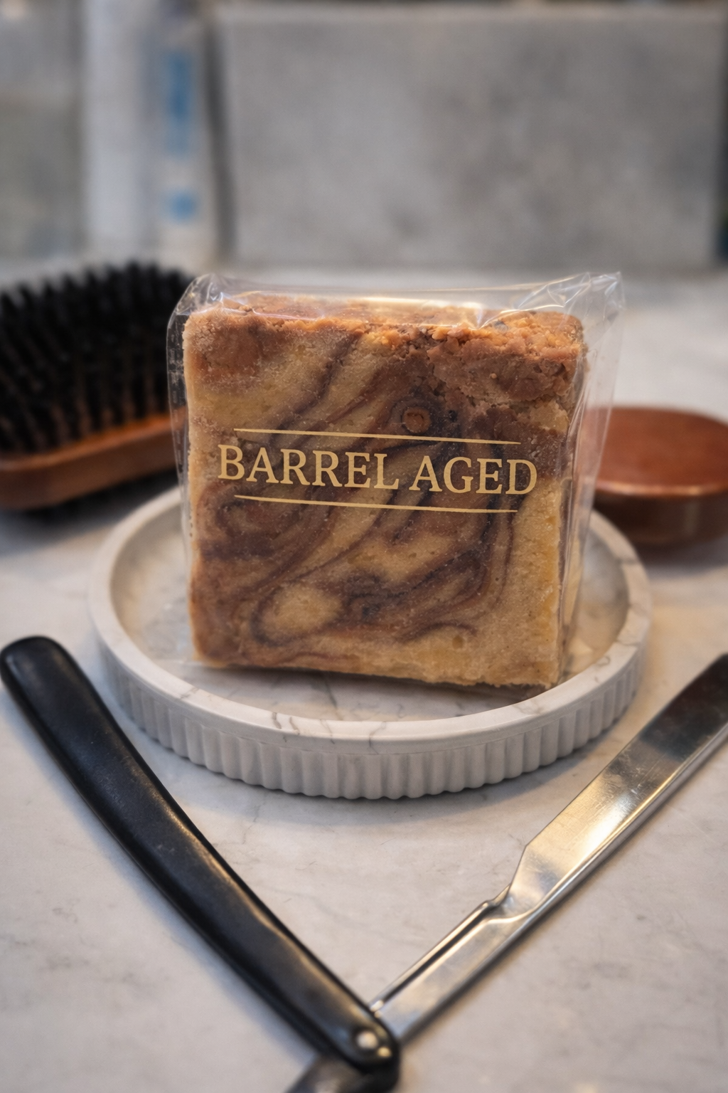 Barrel Aged Tallow Soap for Men – Bourbon, Smoked Oak & Spice (Cold-Process) 4 oz