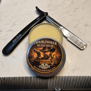 BEARD BALM — TROUBLEMAKER – for Men – Amber, Tonka & Warm Spice | Pine Forge Soap Co. (2 oz)