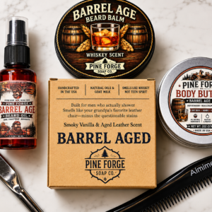Barrel Aged Men's Grooming Gift Set – Tallow Soap, Beard Oil, Beard Balm & Body Butter
